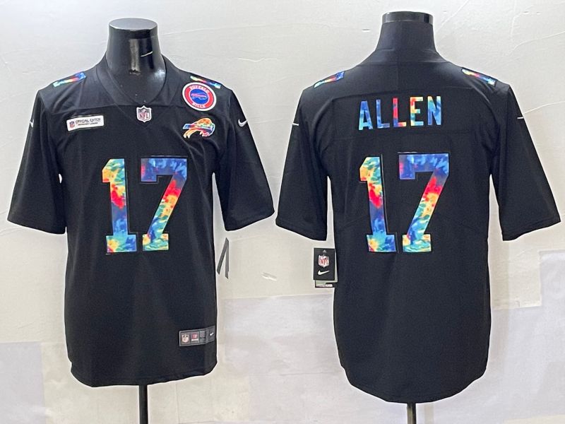 Men 2025 Buffalo Bills #17 Allen Black Rainbow Nike Limited NFL Jersey style 3->buffalo bills->NFL Jersey